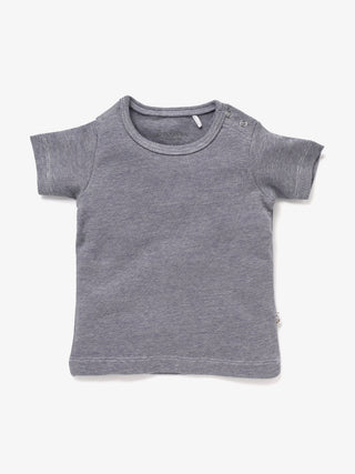 Half sleeve plain grey little boys stripe t-shirt for baby - Kidulan