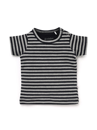 BABY BOYS STRIPED TEE & DENIM SHORTS SET - Kidulan