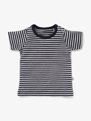 Half sleeve white & black little boys stripe t-shirt for baby - Kidulan