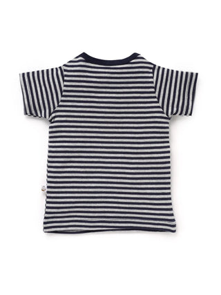 Half sleeve white & black little boys stripe t-shirt for baby - Kidulan