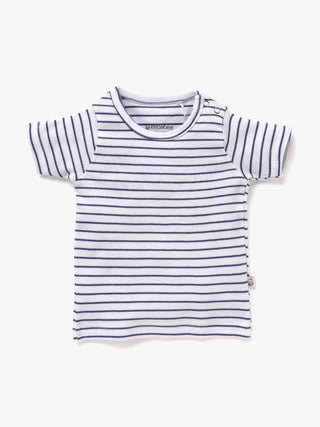 Half sleeve white & blue little boys stripe t-shirt for baby - Kidulan