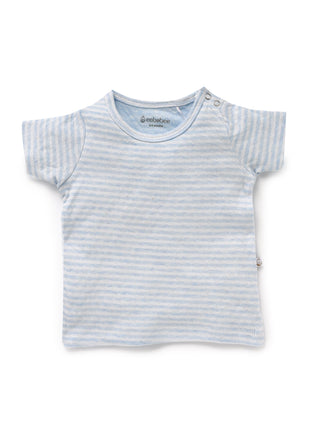 BABY BOYS STRIPED TEE & DENIM SHORTS SET - Kidulan