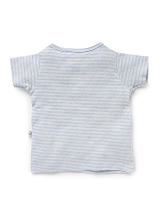 Half sleeve light blue & white little boys stripe t-shirt for baby2 - Kidulan