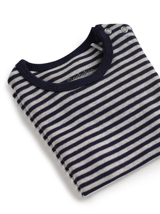 Half sleeve white & black little boys stripe t-shirt for baby - Kidulan