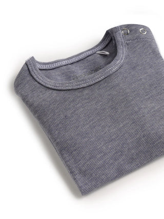 Half sleeve plain grey little boys stripe t-shirt for baby - Kidulan
