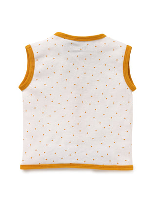 Sleeveless white & yellow jabla set for baby - Kidulan