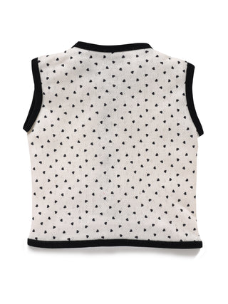 Sleeveless white & black jabla set for baby - Kidulan