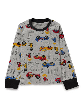 Full sleeve graphic pattern in white with black border pajama set for baby - Kidulan