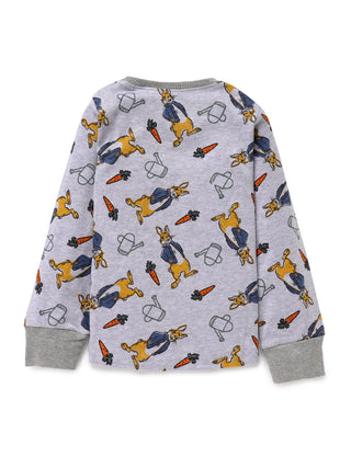 Full sleeve orange rabbit pattern in white pajama set for baby - Kidulan