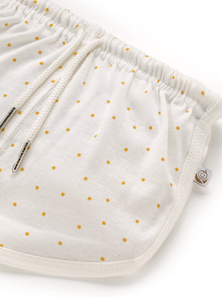 Sleeveless dot pattern in cream cotton jabla set for baby - Kidulan