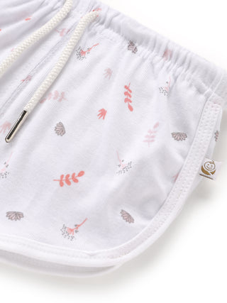 Sleeveless pure white & red leaf pattern jabla set for baby - Kidulan