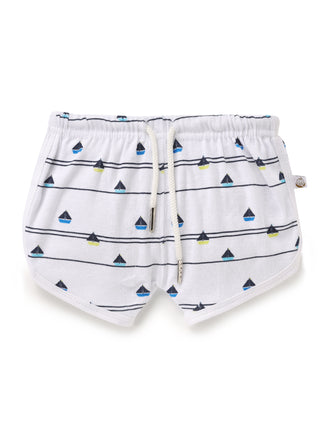 Sleeveless white & line pattern jabla set for baby - Kidulan
