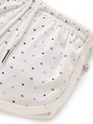 Sleeveless pure white border in white with black star pattern jabla set for baby - Kidulan