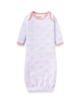 Full sleeve white & pink sleeping gown for baby girl - Kidulan