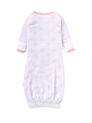 Full sleeve white & pink sleeping gown for baby girl - Kidulan