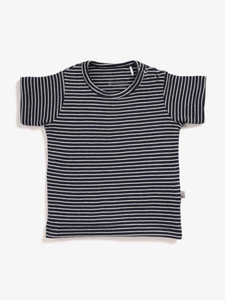 Half sleeve black & white little boys stripe t-shirt for baby - Kidulan