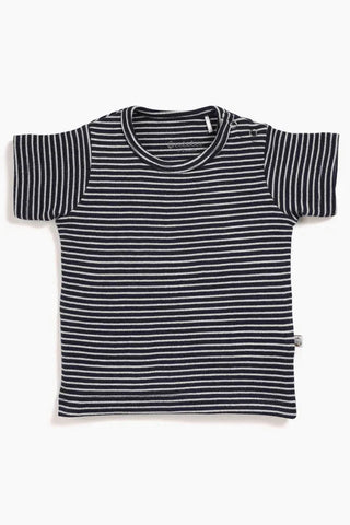 BABY BOYS STRIPED TEE & DENIM SHORTS SET - Kidulan