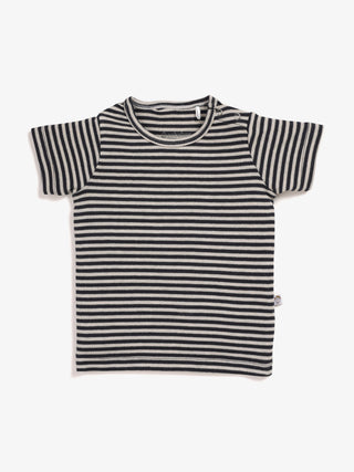 Half sleeve white & black little boys stripes t-shirt for baby - Kidulan