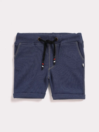 Half sleeve Black & Blue denim shorts & t-shirt set for baby - Kidulan