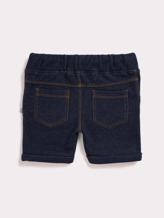 Navy blue denim shorts for baby - Kidulan