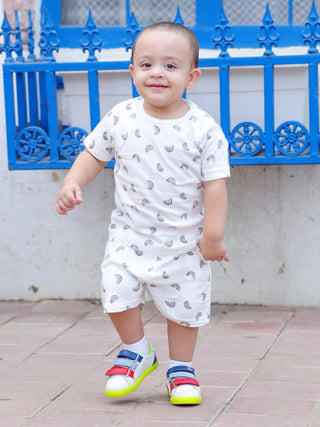 Newborn Unisex Monochrome Rainbow Print Co-Ord Set