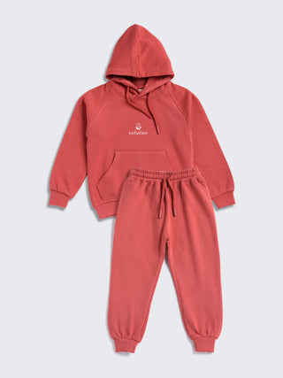 eebabee Solid Comfort Hooded Tracksuit – Rust Edition - Kidulan