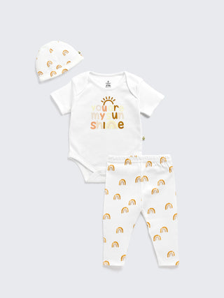 Newborn 'You Are My Sunshine' 3-Piece Bodysuit Essential Set