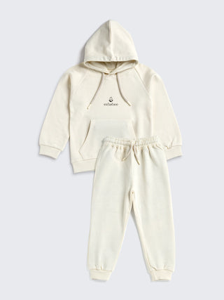 eebabee Solid Cream Hooded Tracksuit - Signature Edition - Kidulan