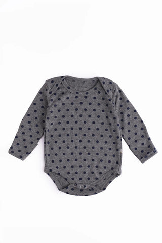 Full sleeve grey, pink & green graphic pattern bodysuit combo for baby - Kidulan