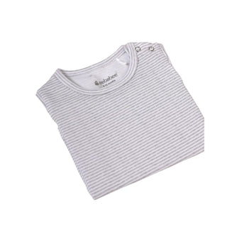 Half sleeve grey stripe pattern t-shirt for baby - Kidulan