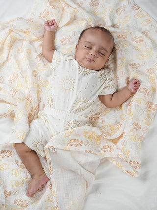 FETO COTTON MUSLIN SWADLE WRAP - HUNNY - Kidulan