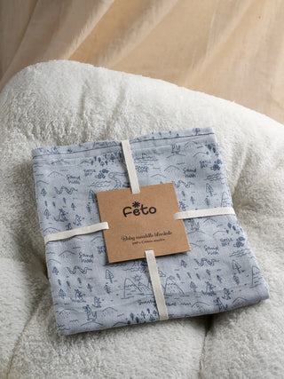 COTTON MUSLIN SWADLE WRAP - SAND HILLS GREY - Kidulan