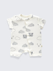 Baby Bear Print Cotton Romper