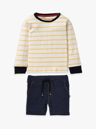DENIM SHORTS &CUFF TEE SET