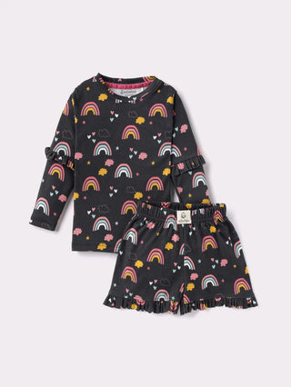 Full sleeve black frill set for baby girl - Kidulan