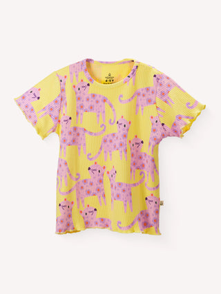 Playful Pink Cat Summer co-ord sets for girls - Kidulan