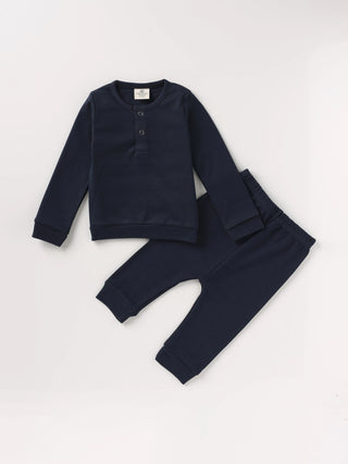 Baby Full sleeve Co-ord set 2pc combo value pack (Melanj Grey & High Navy)