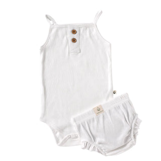 Sleeveless white bodysuit for baby - Kidulan