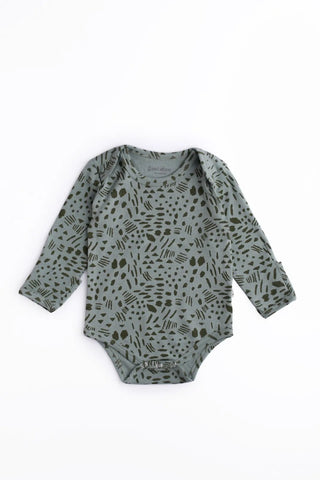 Full sleeve white, grey, pink & green bodysuits combo for baby - Kidulan