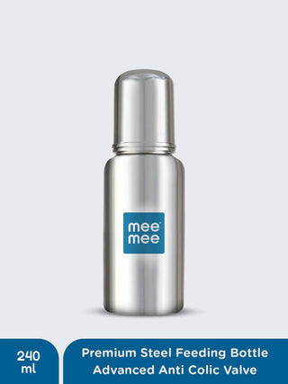 Stainless Steel Baby Feeding Bottle 240ml (304 Grade) - Kidulan