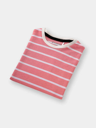 Full sleeve pink & White cuff t-shirt for baby - Kidulan