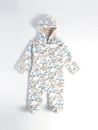 Baby Winter Essentials – 2 Hooded Sleepsuits + 10 Flannel Washcloths - Kidulan