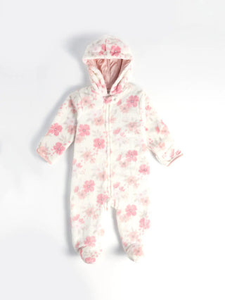 Baby Girl Winter Bundle – Hooded Warm Sleepsuit with 2 Comfy Pants - Kidulan
