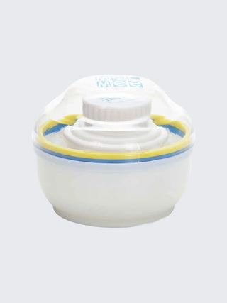 Premium Baby Powder Puff with Storage Case - Blue & Yellow Trim - Kidulan