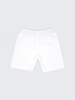 Baby Cotton Jabla & Shorts Set – Solid White with Pastel Contrast Trim Newborn Clothing Combo (3 Sets) - Kidulan