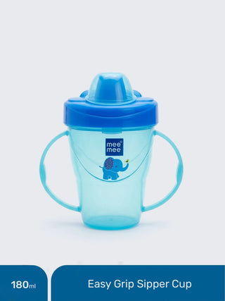 Easy Grip Baby Sipper Cup 180ml (Blue) – Baby Training Cup with Handles - Kidulan