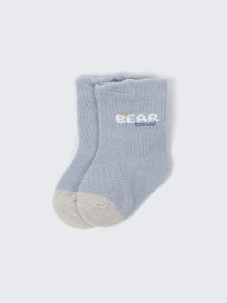 Bear & Cloud Baby Socks – 2 Pair Soft Cotton Pack - Kidulan
