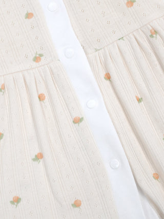 Baby Cotton Frock & Bloomer Set – Peach Dot & Tiny Floral Print Sleeveless Frock - Kidulan