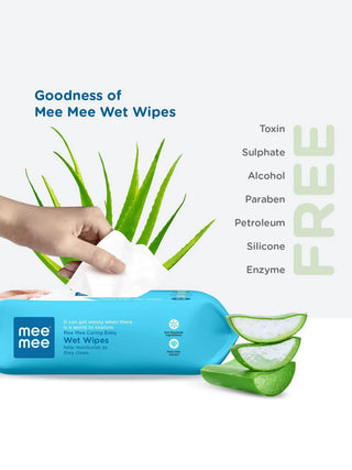 Aloe Vera Baby Wet Wipes (72 x 6 Pack) – 98% Water Based - Kidulan