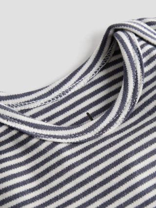 Organic Cotton Navy Striped Soft Ribbed Bodysuit - Kidulan